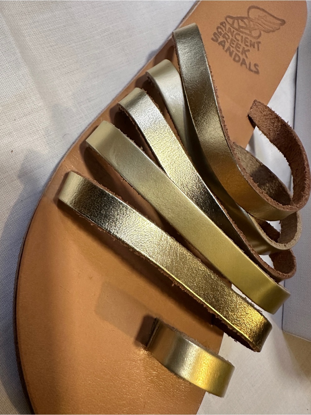 Ancient Greek Sandals Niki Metallic Multi-Strap Slide Sandals - Picture 5 of 10